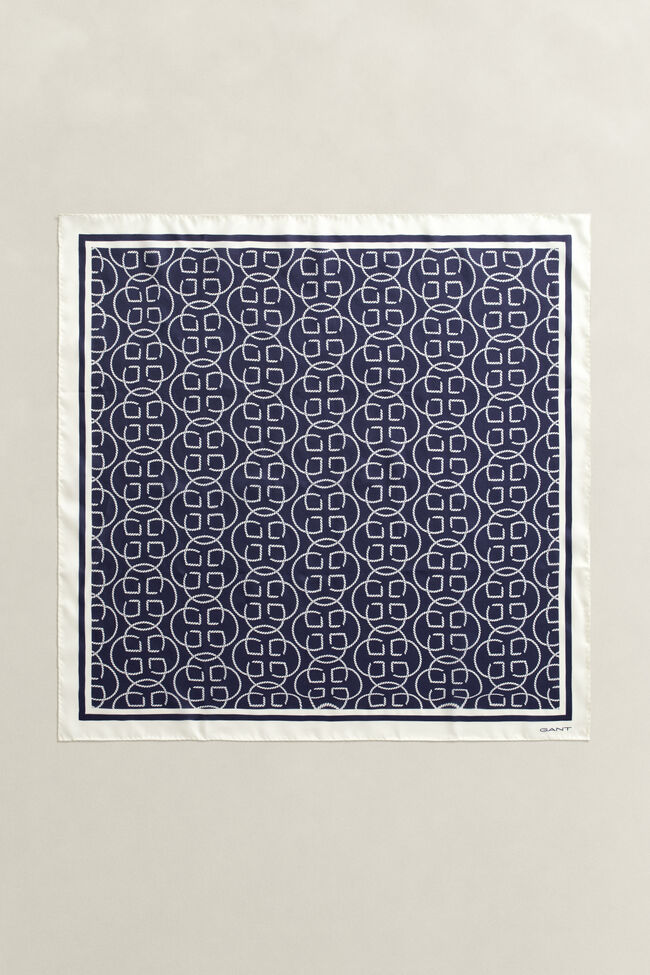 Sidensjal med monogram