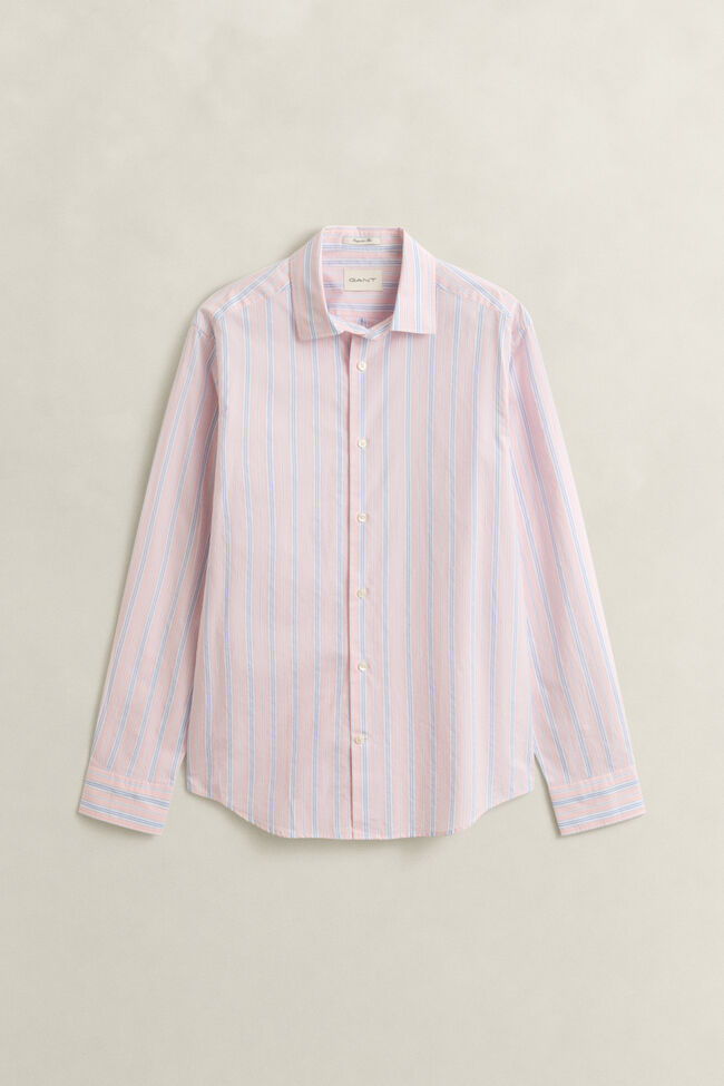 Regular fit dobbyv&auml;vd randig skjorta