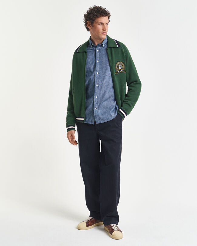 Regular fit indigof&auml;rgad chambrayskjorta