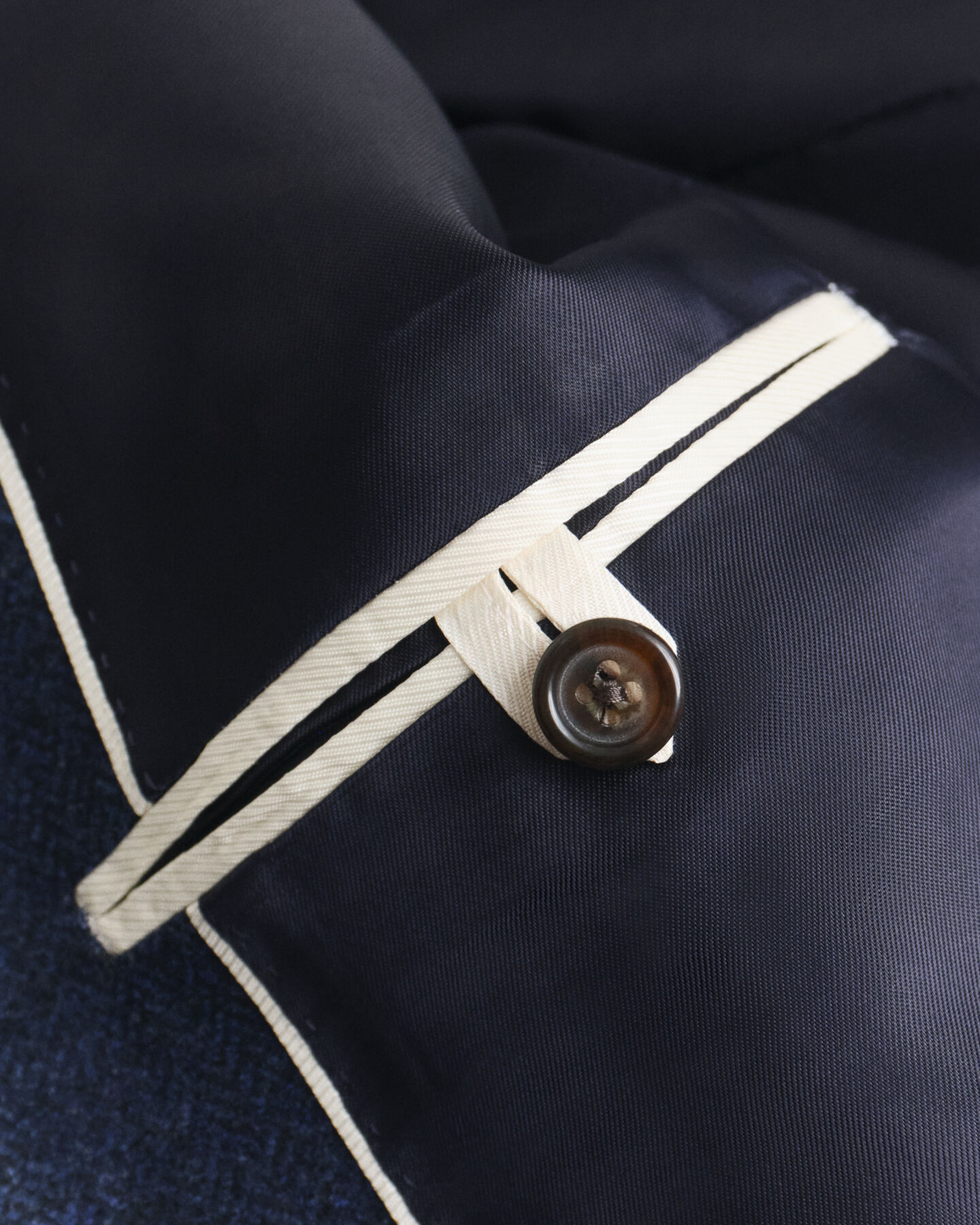 Slim fit kostymkavaj i flanell med fiskbensm&ouml;nster