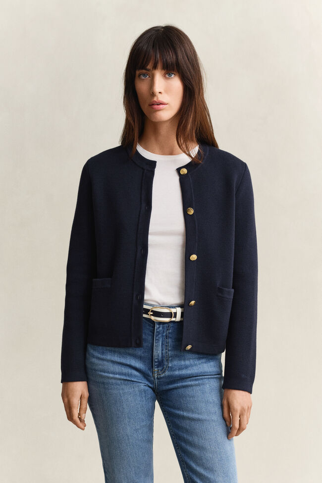 Stickad bomullsjacka