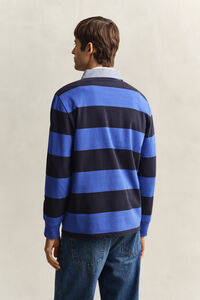 Randig Heavy Rugger med chambraykrage