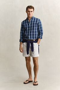 Rutig skjorta i bomull och linne