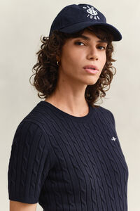 Kabelstickad kort&auml;rmad tr&ouml;ja