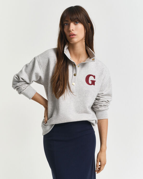 G-Badge Half Button-Up Sweatshirt