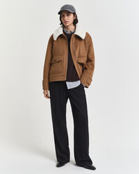 Lambswool Cable Knit Crew Neck Sweater