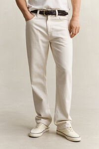 Straight fit jeans i &eacute;cru