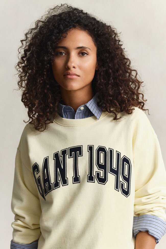 Rundhalsad sweatshirt med tryck