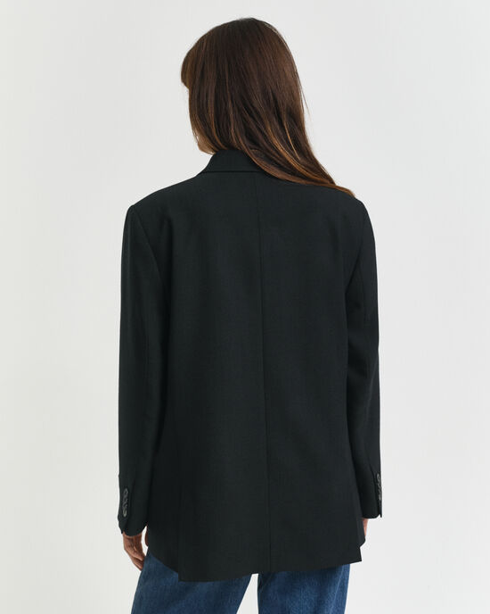 Relaxed fit dubbelkn&auml;ppt panamav&auml;vd kavaj i ullblandning