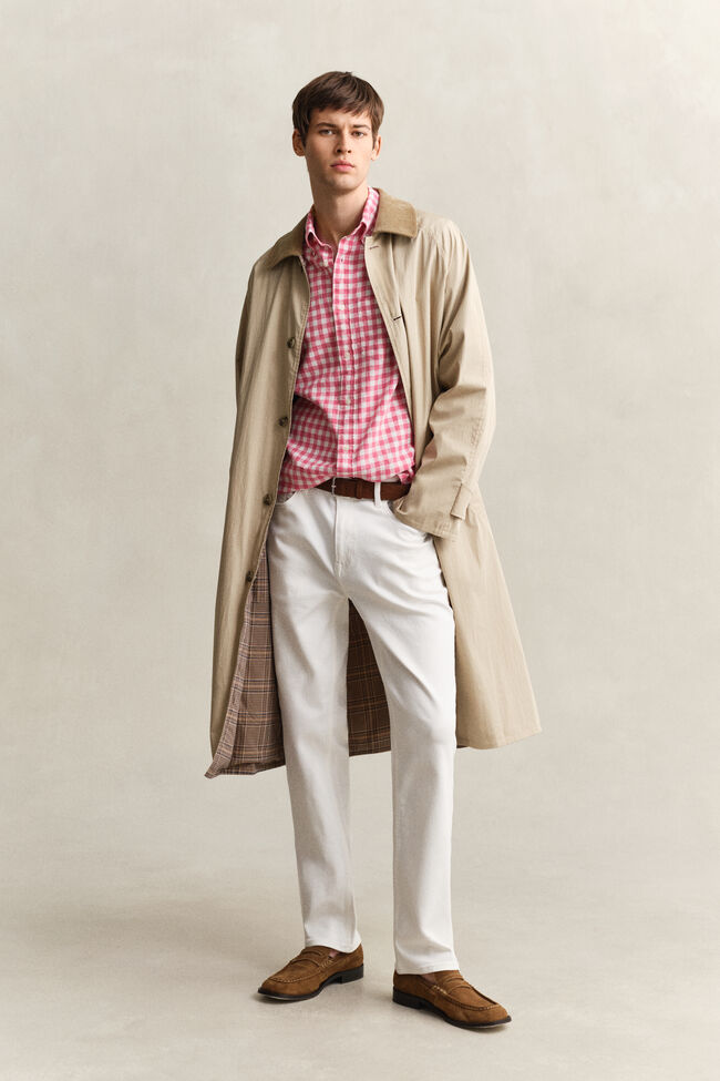 Skjorta i ginghamv&auml;vd linneblandning