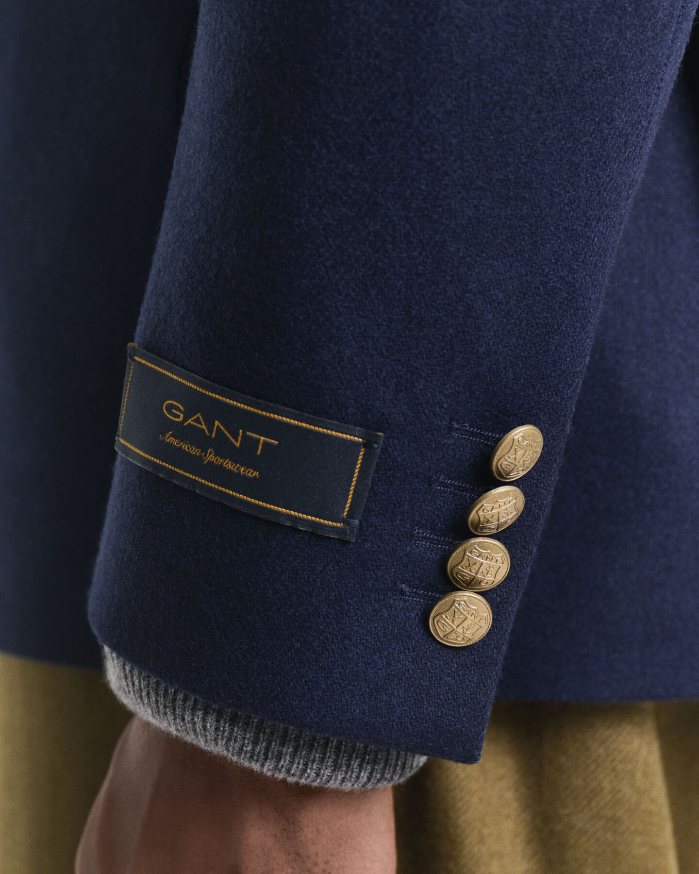 Slim fit klubblazer i ylleflanell