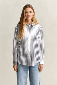 Relaxed fit klassisk randig poplinskjorta