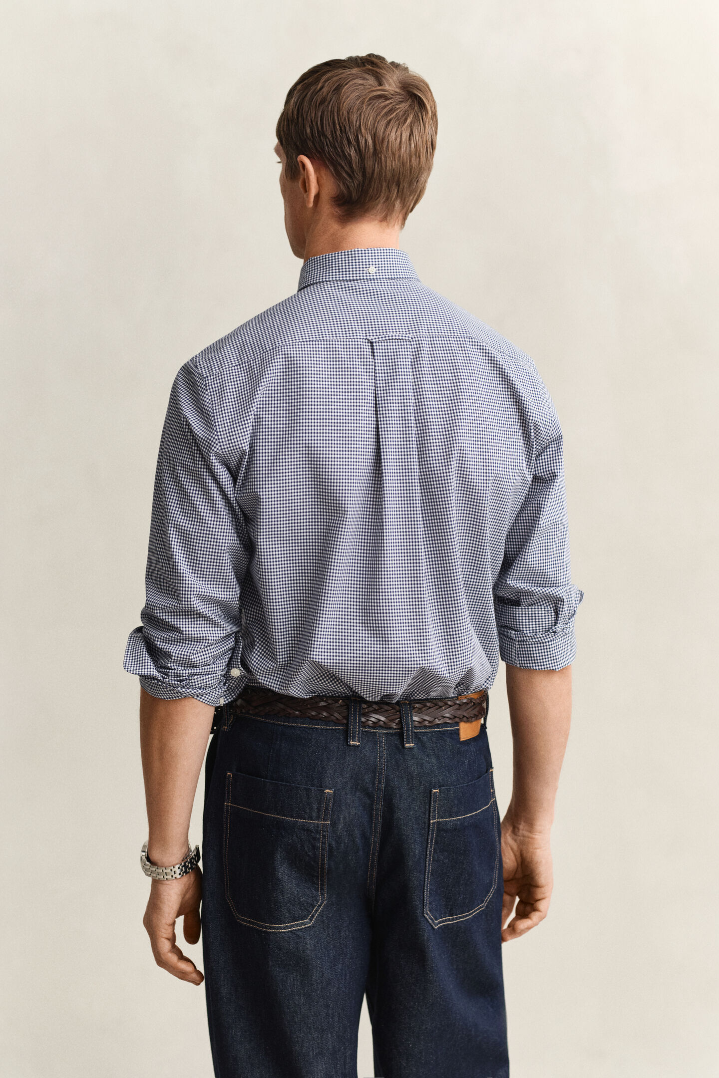 Klassisk poplinskjorta med ginghamv&auml;v