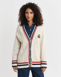 Gant Varsity kabelstickad V-ringad kofta