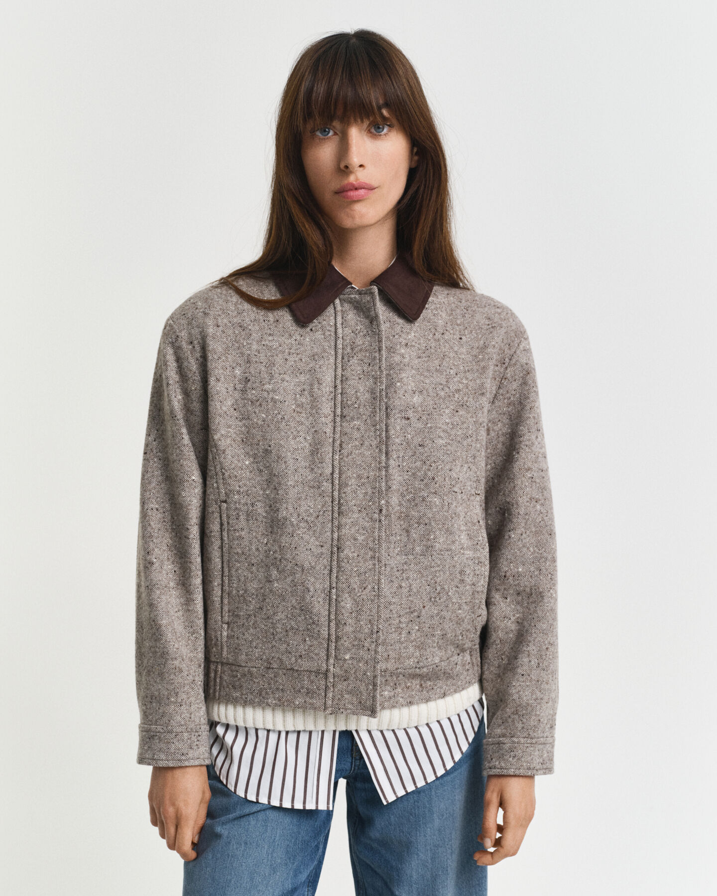 Ulljacka med kontrastkrage