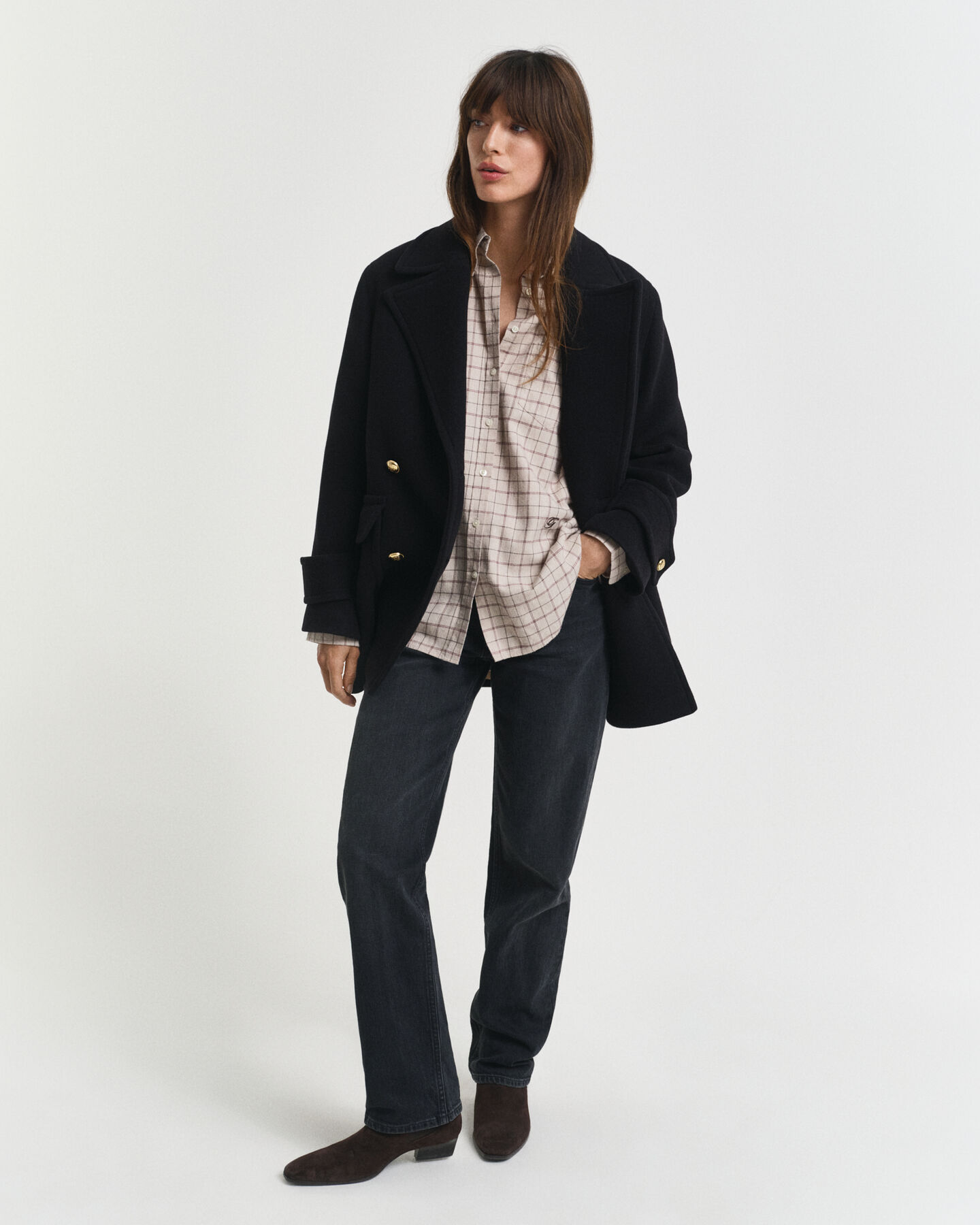 Relaxed fit rutig skjorta i borstad flanell