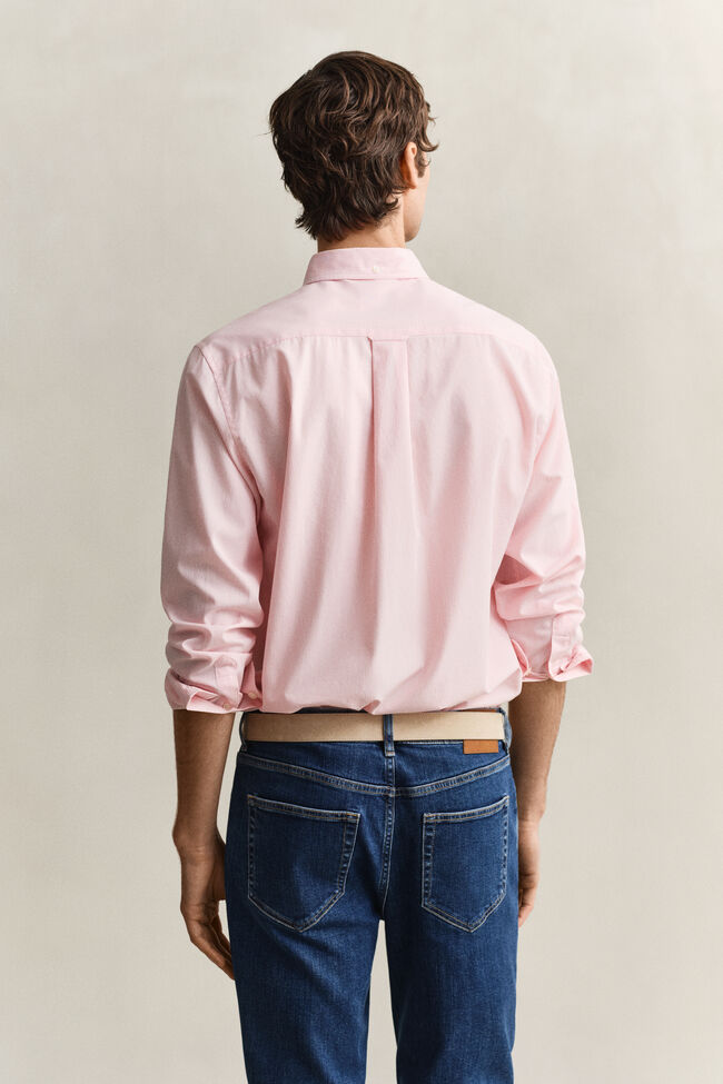 Klassisk poplinskjorta med mellanbreda r&auml;nder