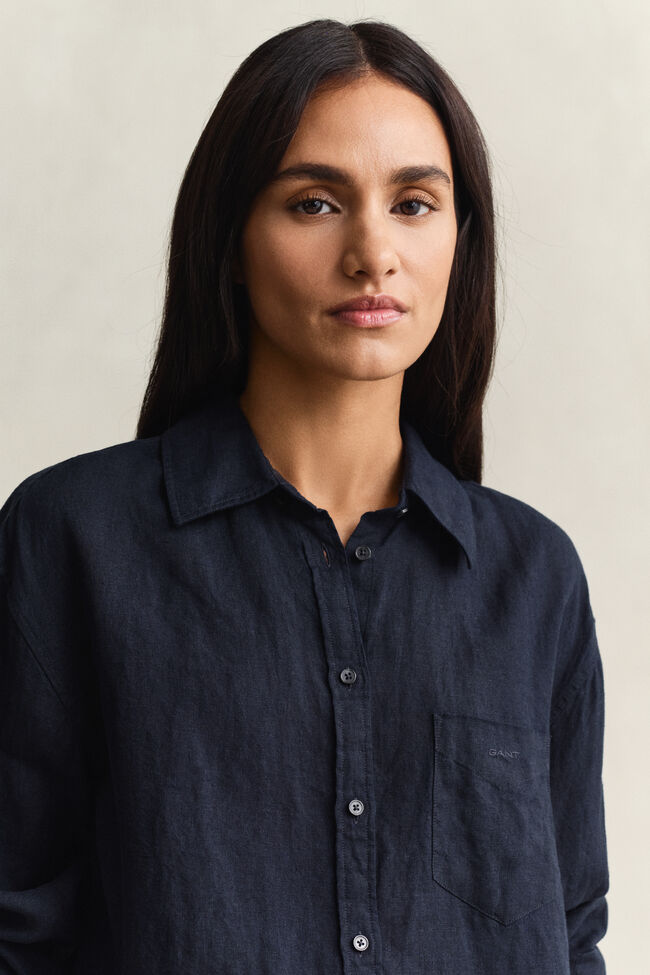 Relaxed fit linneskjorta