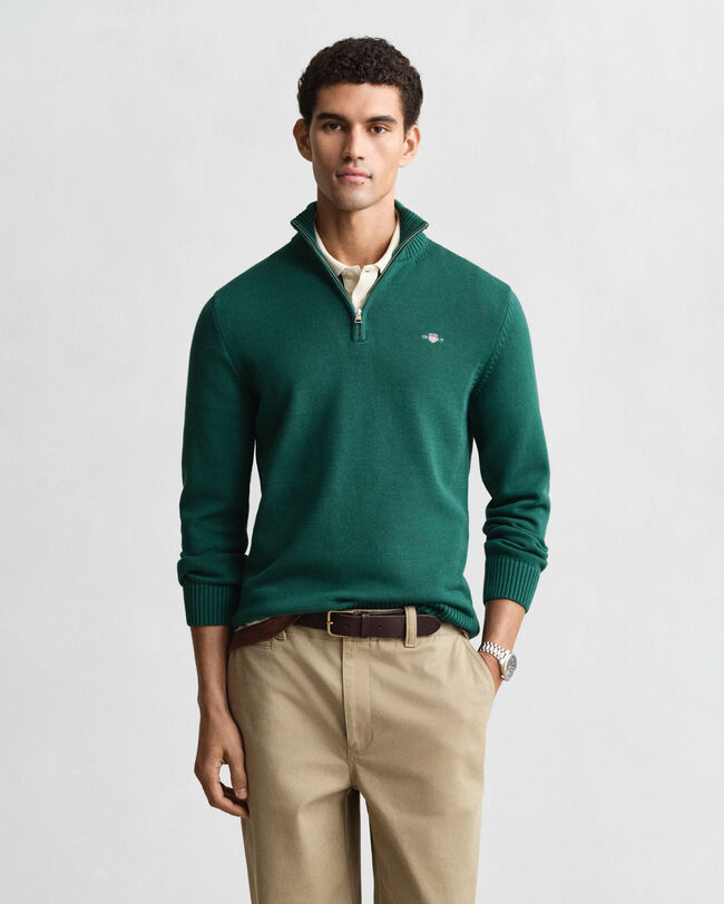 Casual Cotton tr&ouml;ja med dragkedja vid hals&ouml;ppningen