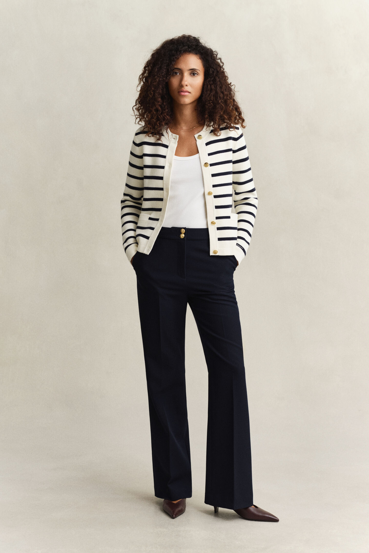 Stickad bomullsjacka