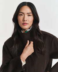 Kort yllejacka med dragkedja