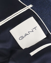 Slim fit kostymkavaj i flanell med fiskbensm&ouml;nster