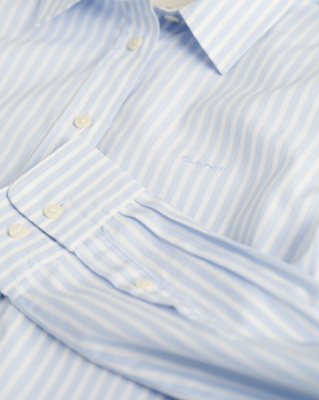 Regular fit klassisk randig poplinskjorta