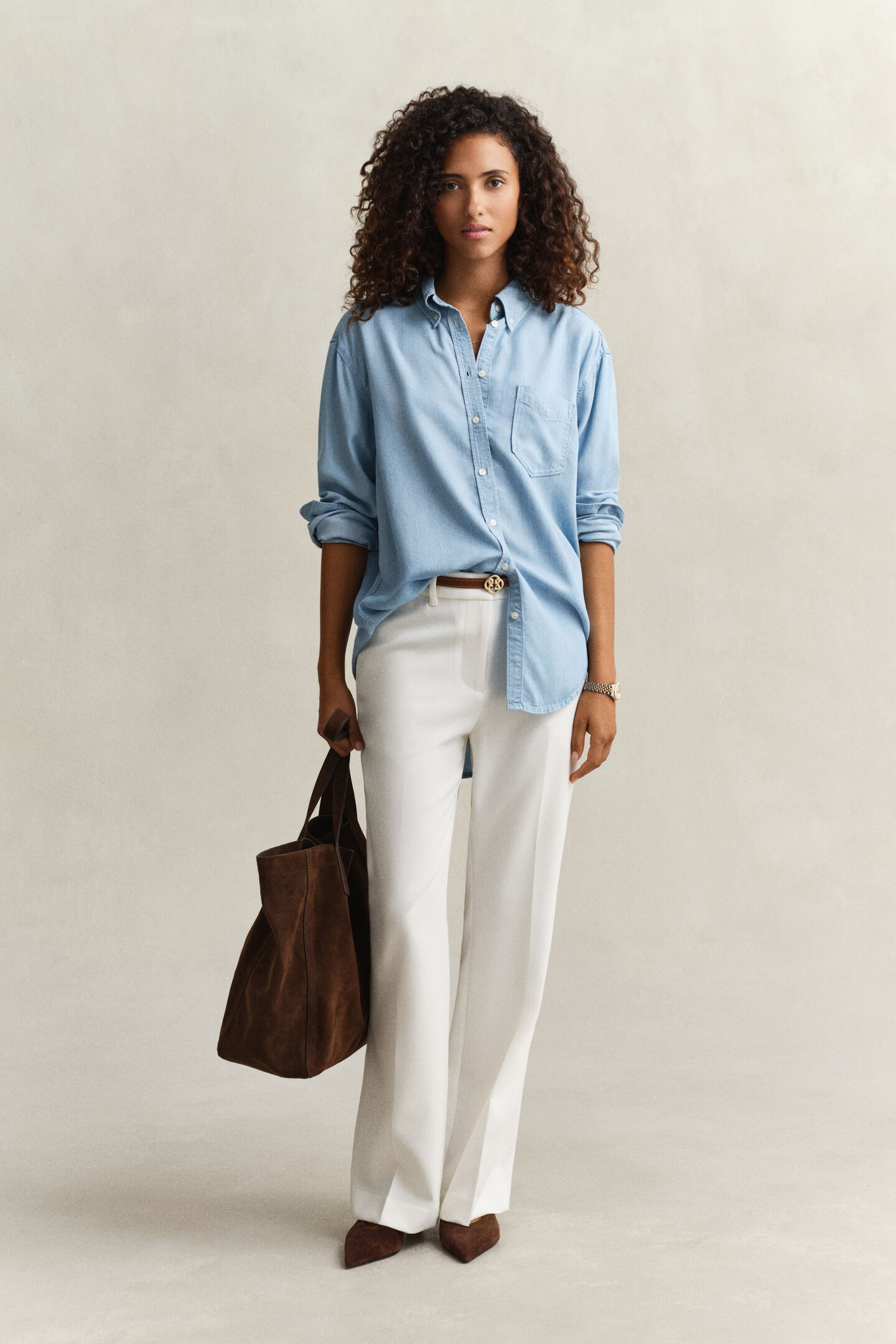 Indigof&auml;rgad skjorta