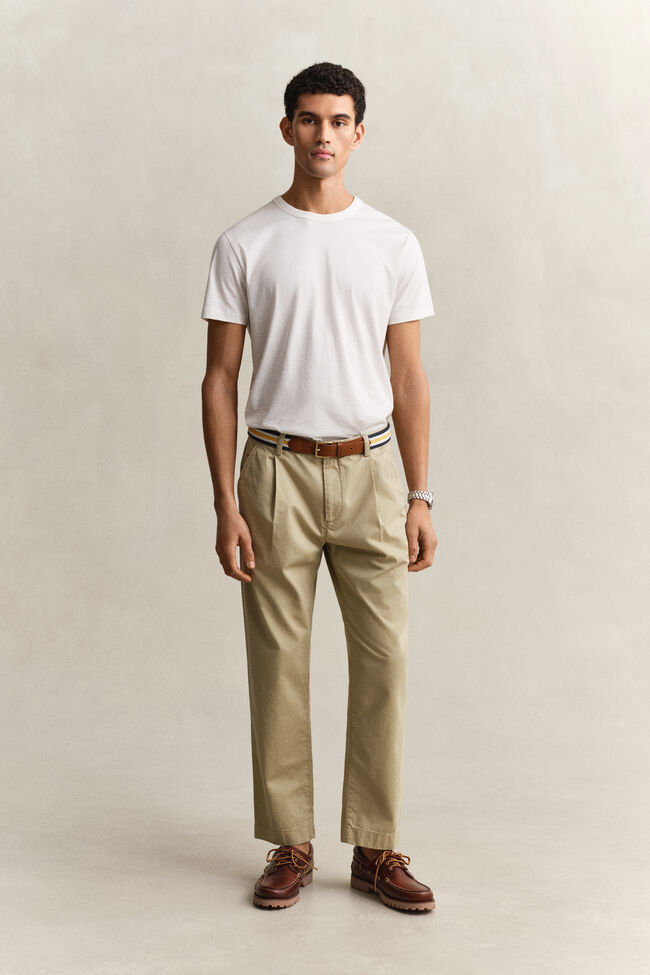 Regular fit chinos i bomullstwill