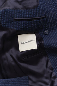 Indigof&auml;rgad kavaj i b&auml;ckeb&ouml;lja