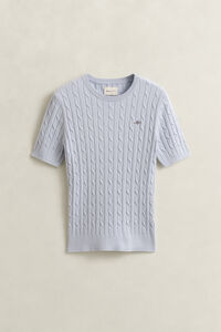 Kabelstickad kort&auml;rmad tr&ouml;ja