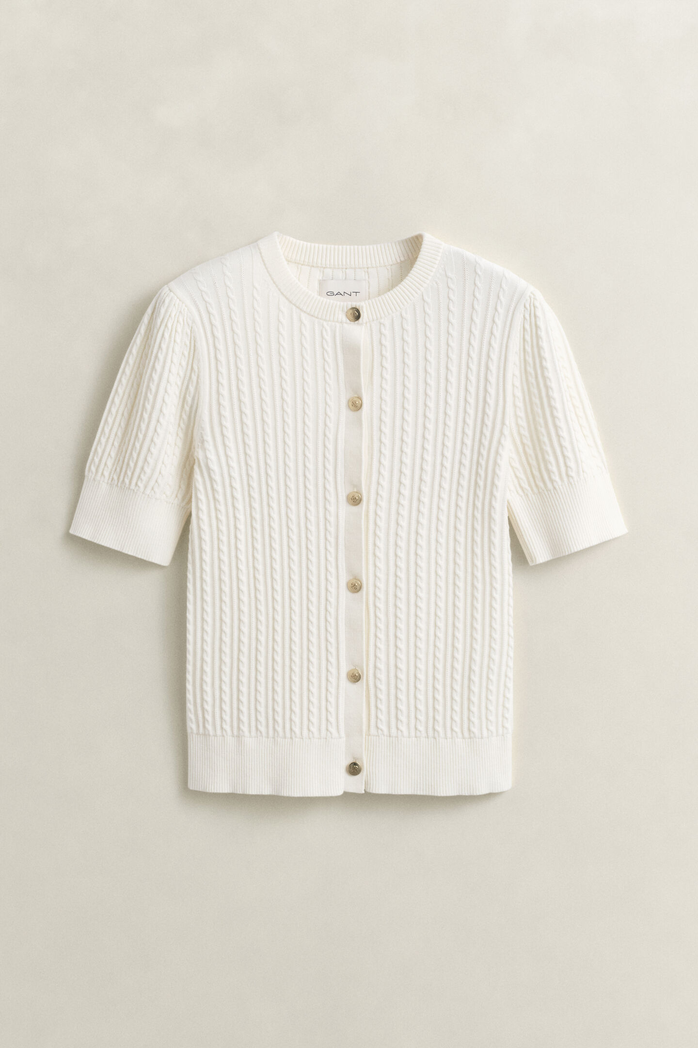 Kabelstickad bomullskofta