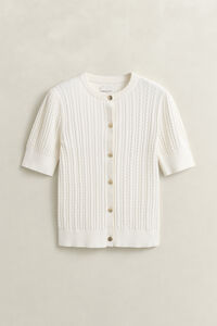 Kabelstickad bomullskofta