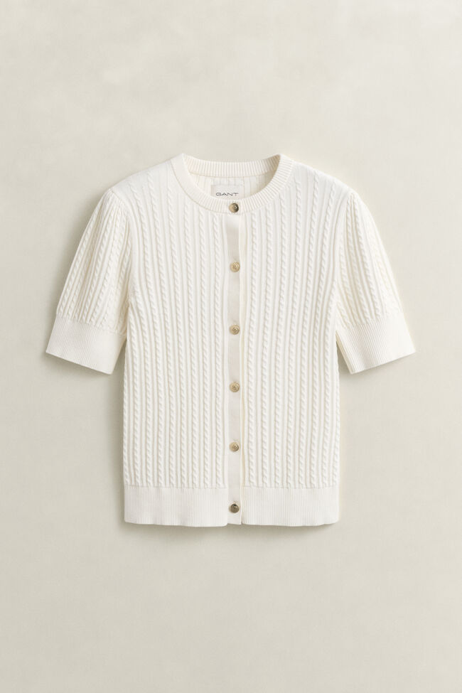 Kabelstickad bomullskofta