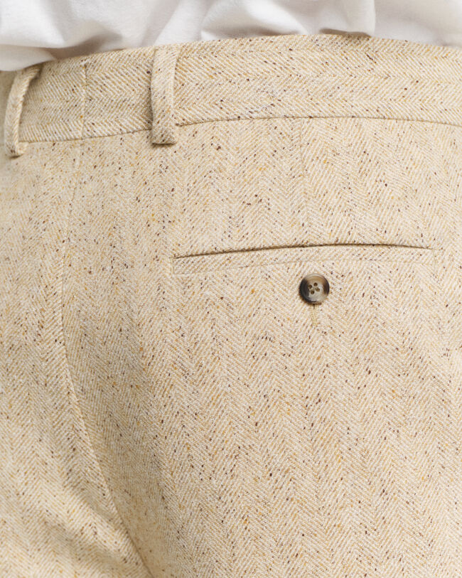 Relaxed fit kostymbyxor med fiskbensm&ouml;nster