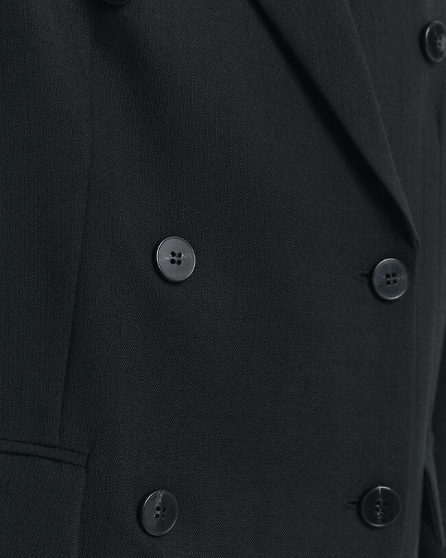 Relaxed fit dubbelkn&auml;ppt panamav&auml;vd kavaj i ullblandning