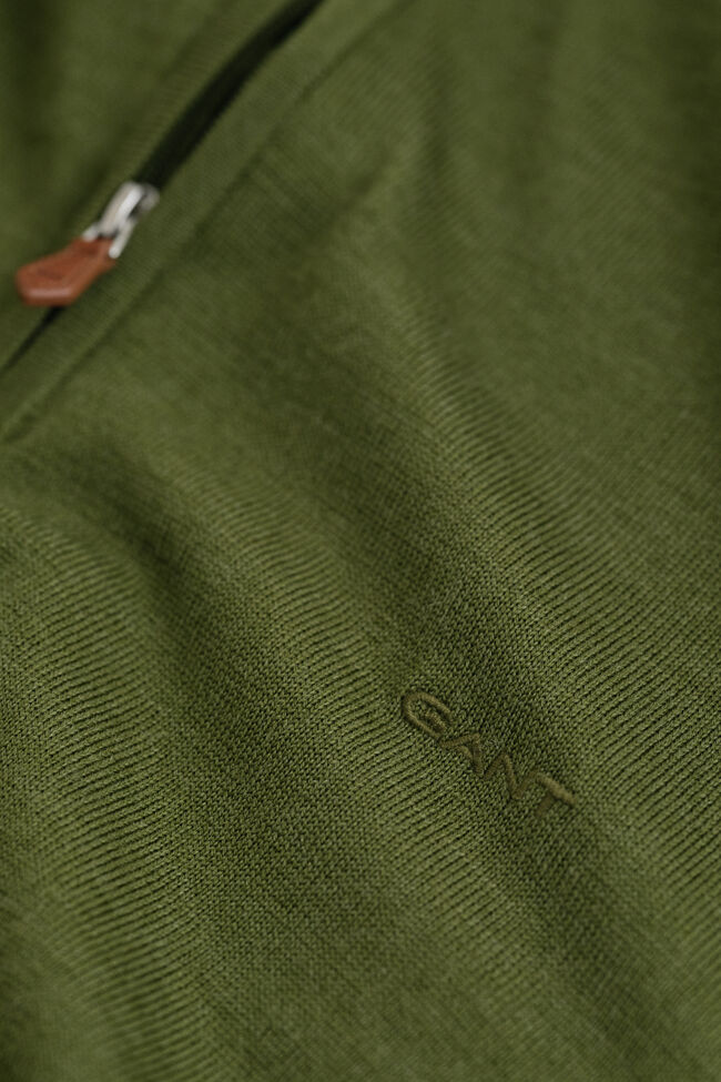 Tr&ouml;ja med half-zip i extra fin merinoull