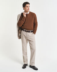 Slim fit kostymbyxor i donegalgarn