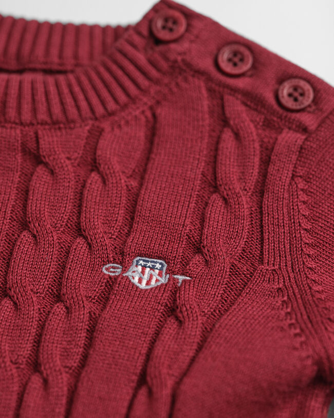 Baby Girls kabelstickad bomullskl&auml;nning