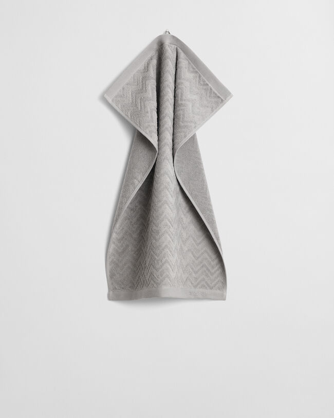 Jacquardv&auml;vd fiskbensm&ouml;nstrad handduk 50 x 70