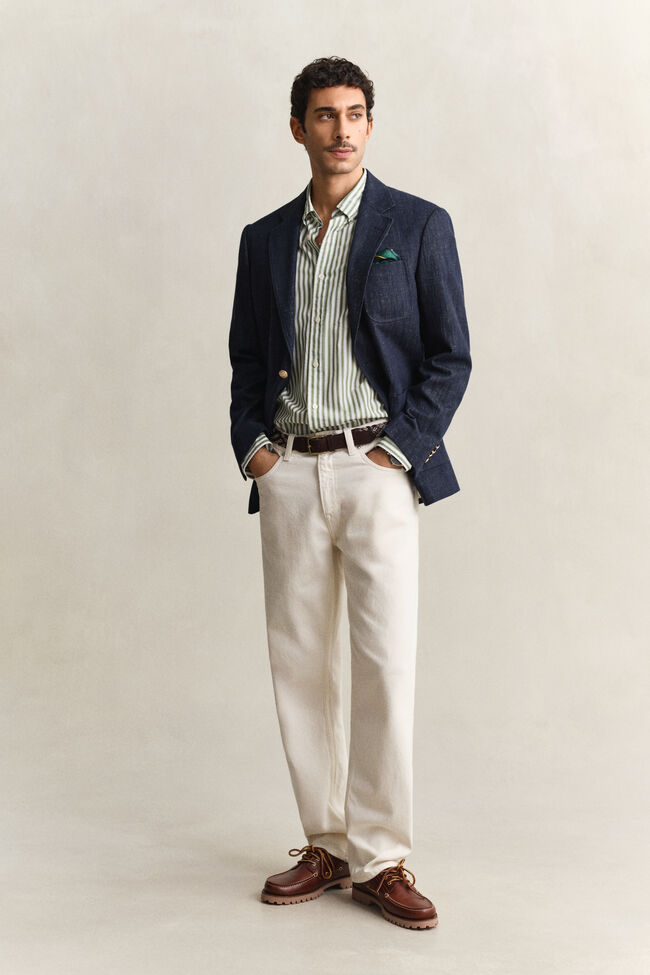 Randig klassisk poplinskjorta