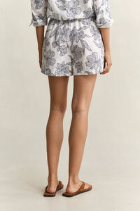 Blommiga linneshorts