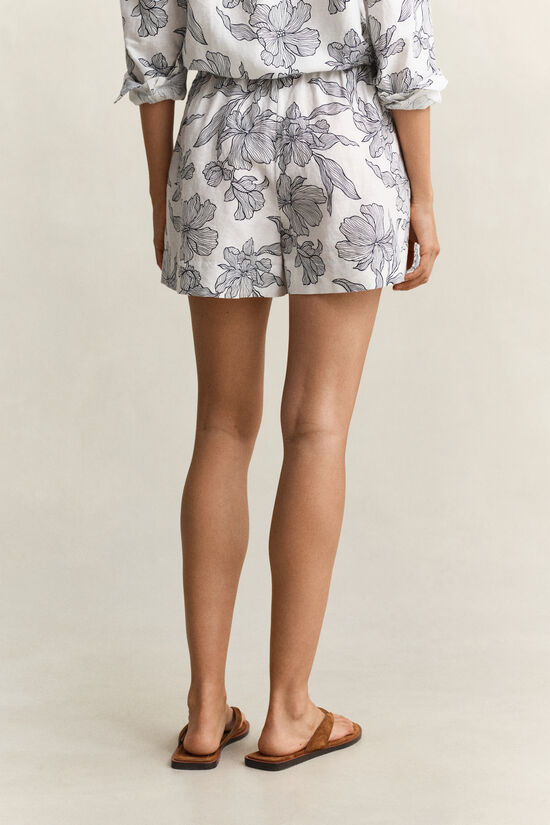 Blommiga linneshorts