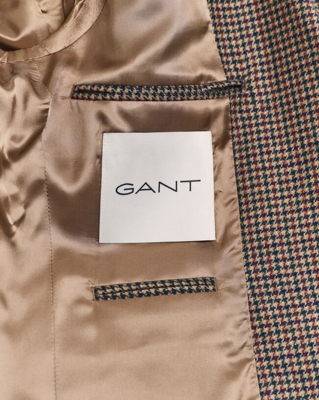 Slim fit hundtandsm&ouml;nstrad rutig kavaj