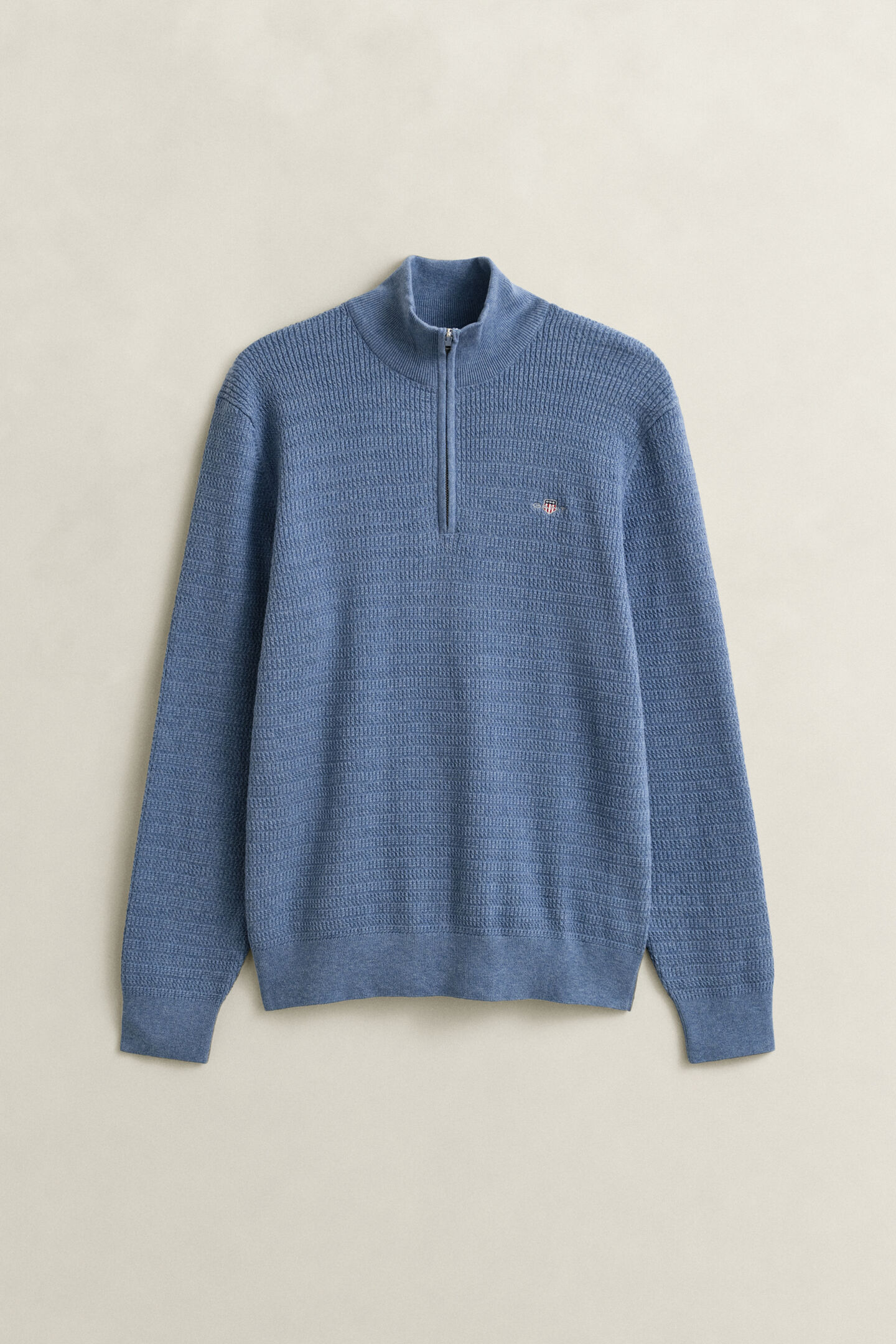 Minikabelstickad tr&ouml;ja med half-zip