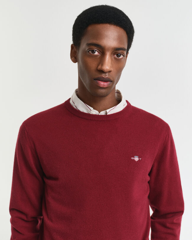 Rundhalsad tr&ouml;ja i superfin lammull