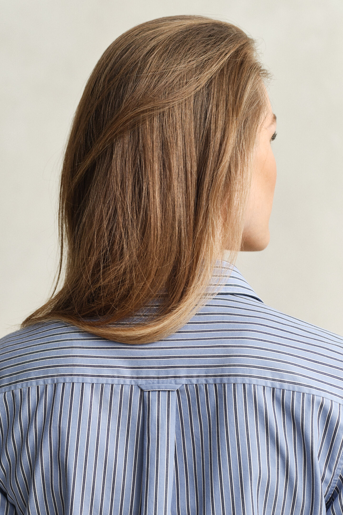 Regular fit randig poplinskjorta