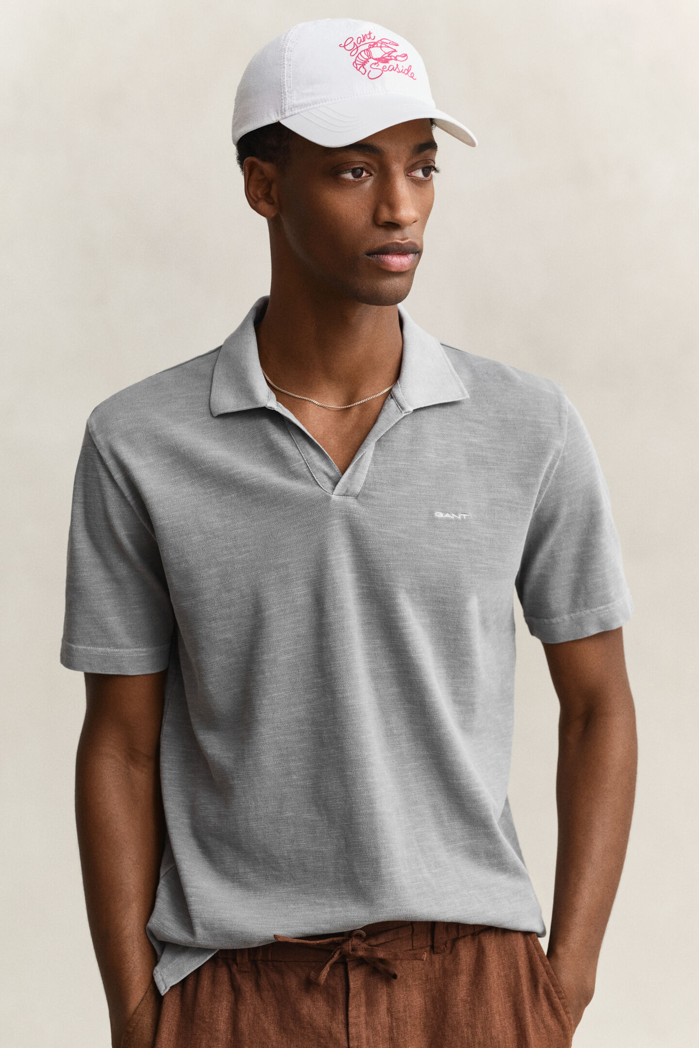 Krinklad keps med tryck