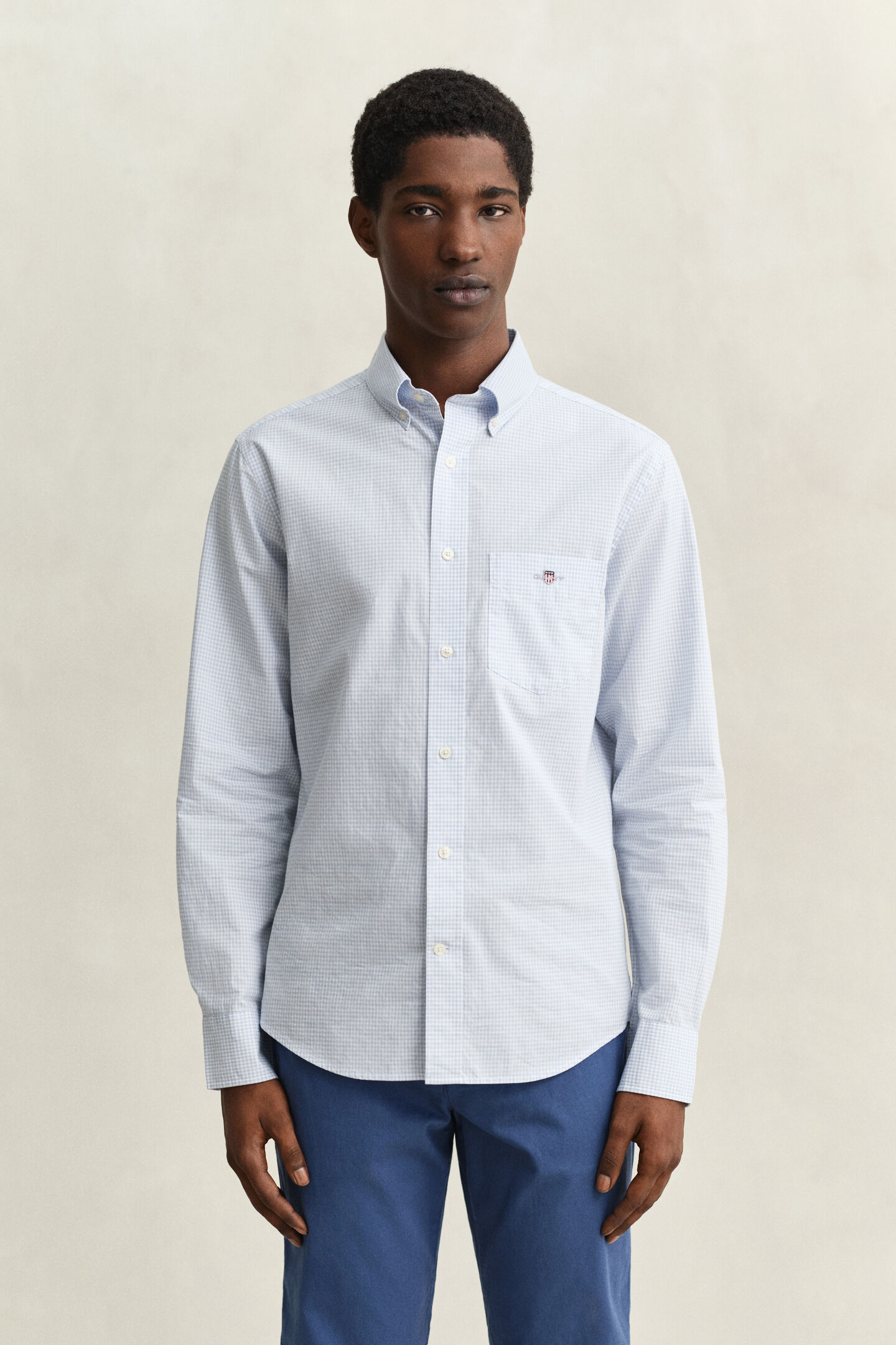 Klassisk poplinskjorta med ginghamv&auml;v