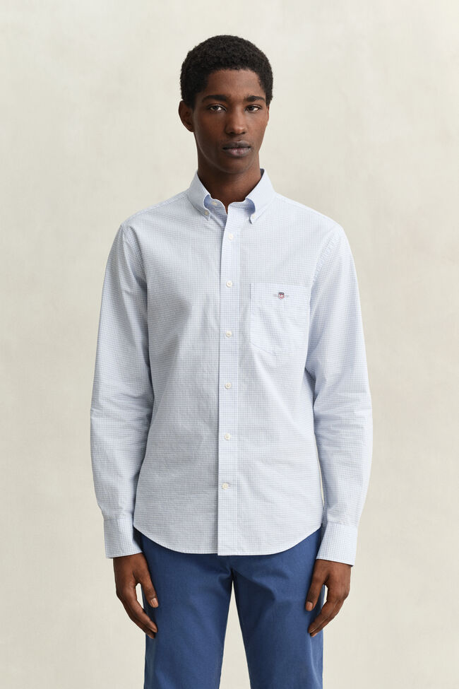 Klassisk poplinskjorta med ginghamv&auml;v